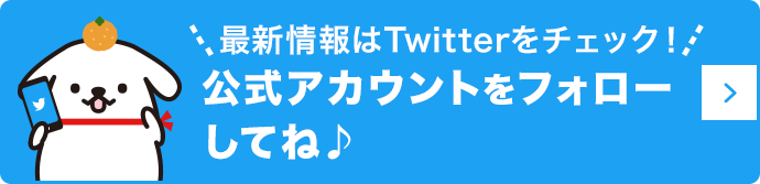 最新情報はTwitterをチェック！公式アカウントをフォローしてね♪