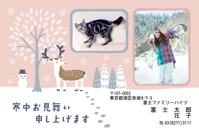 寒中見舞い BW-010（写真入り）