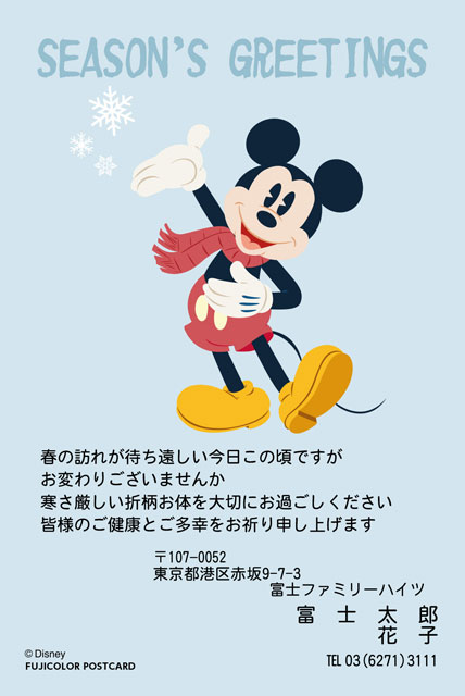 寒中見舞い DW-001（ディズニー）